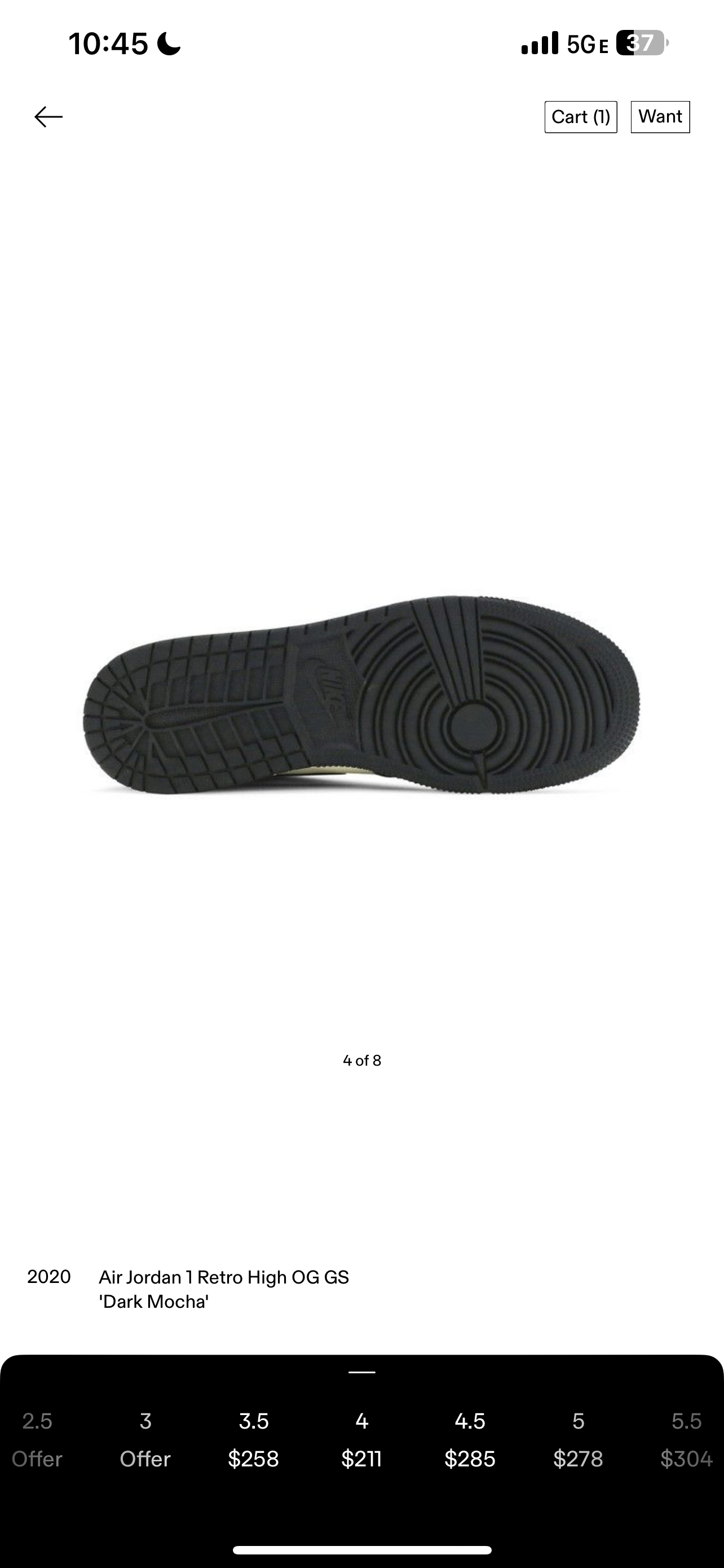 Air Jordan 1 High Retro OG GS Dark Mocha