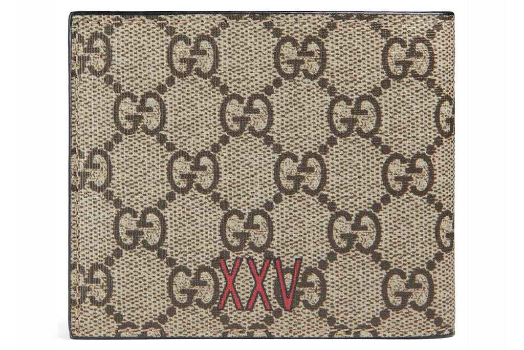 Gucci Bifold Wallet GG Supreme Wolf Beige