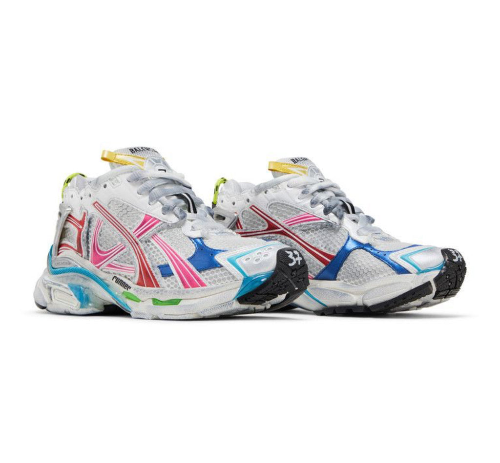 Balenciaga Runner Sneakers Worn Out White Multi