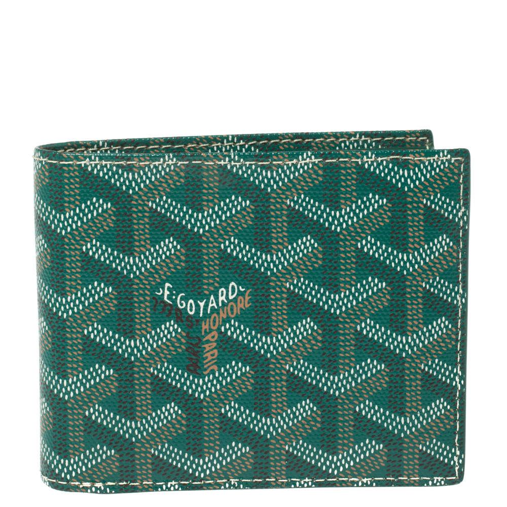 Goyard Green Goyardine Coated Canvas Bifold Wallet