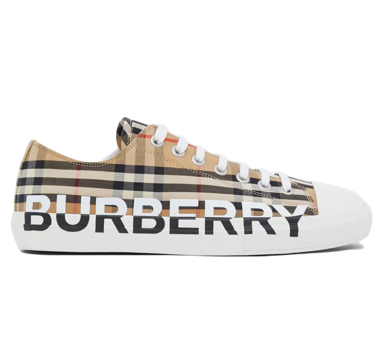 Burberry Logo Print Vintage Check Cotton Sneakers
