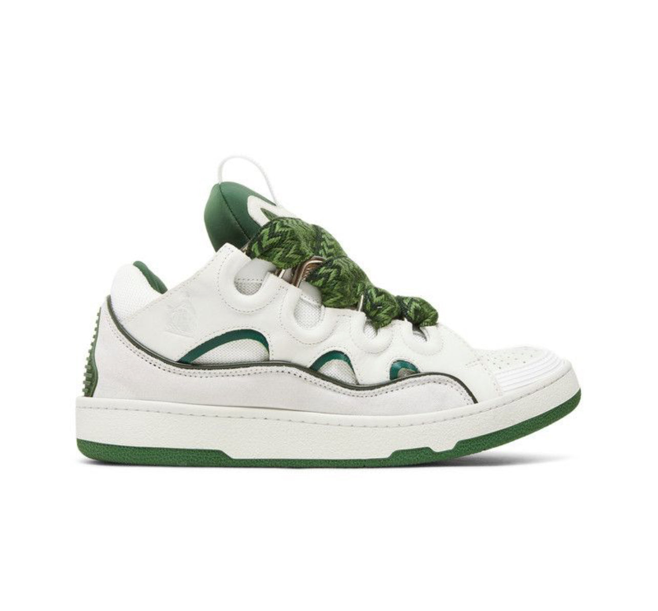 Lanvin Curb Sneakers White Green