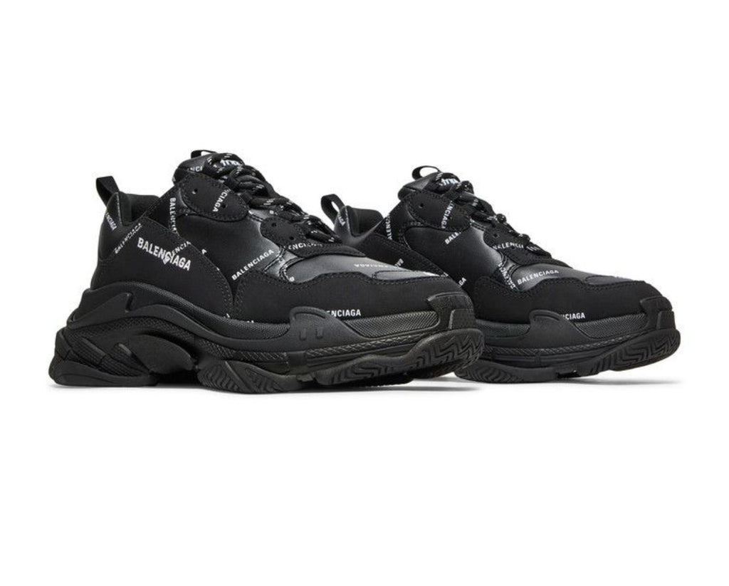 Balenciaga Triple S Allover Logo Black