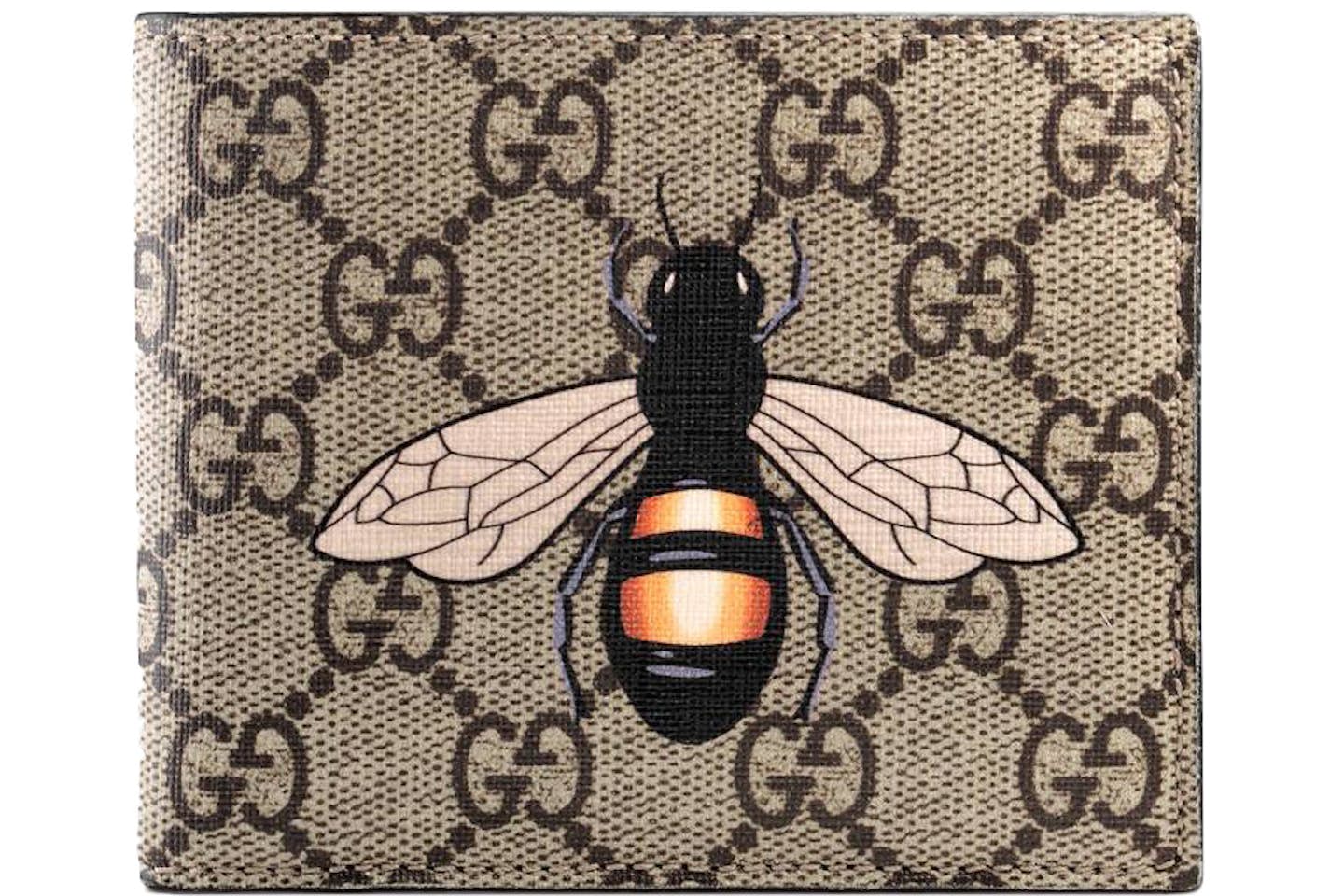 Gucci Bifold Wallet GG Supreme Bee Print Beige/Ebony
