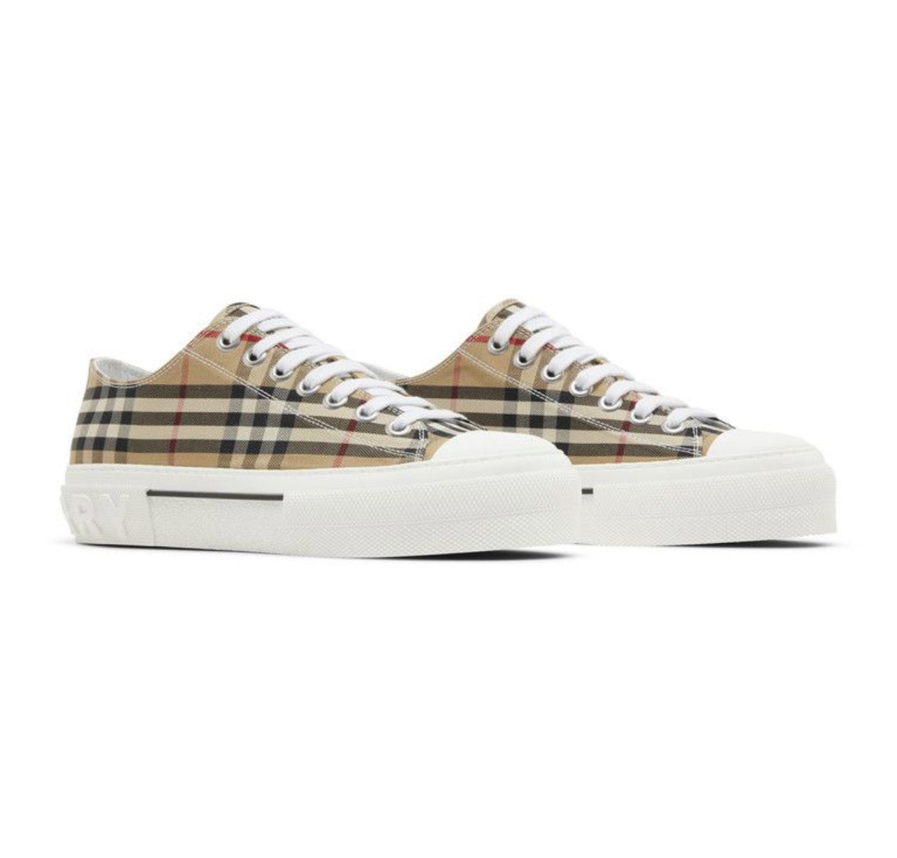 Burberry Check Cotton Sneakers Archive Beige