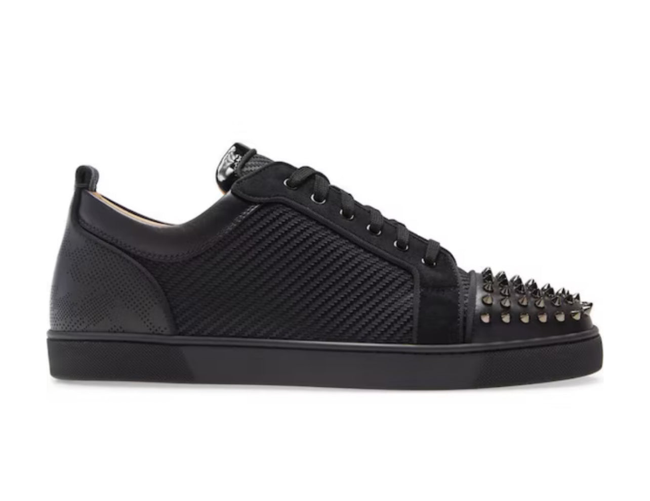 Christian Louboutin Louis Junior Spikes Orlato Flat Black