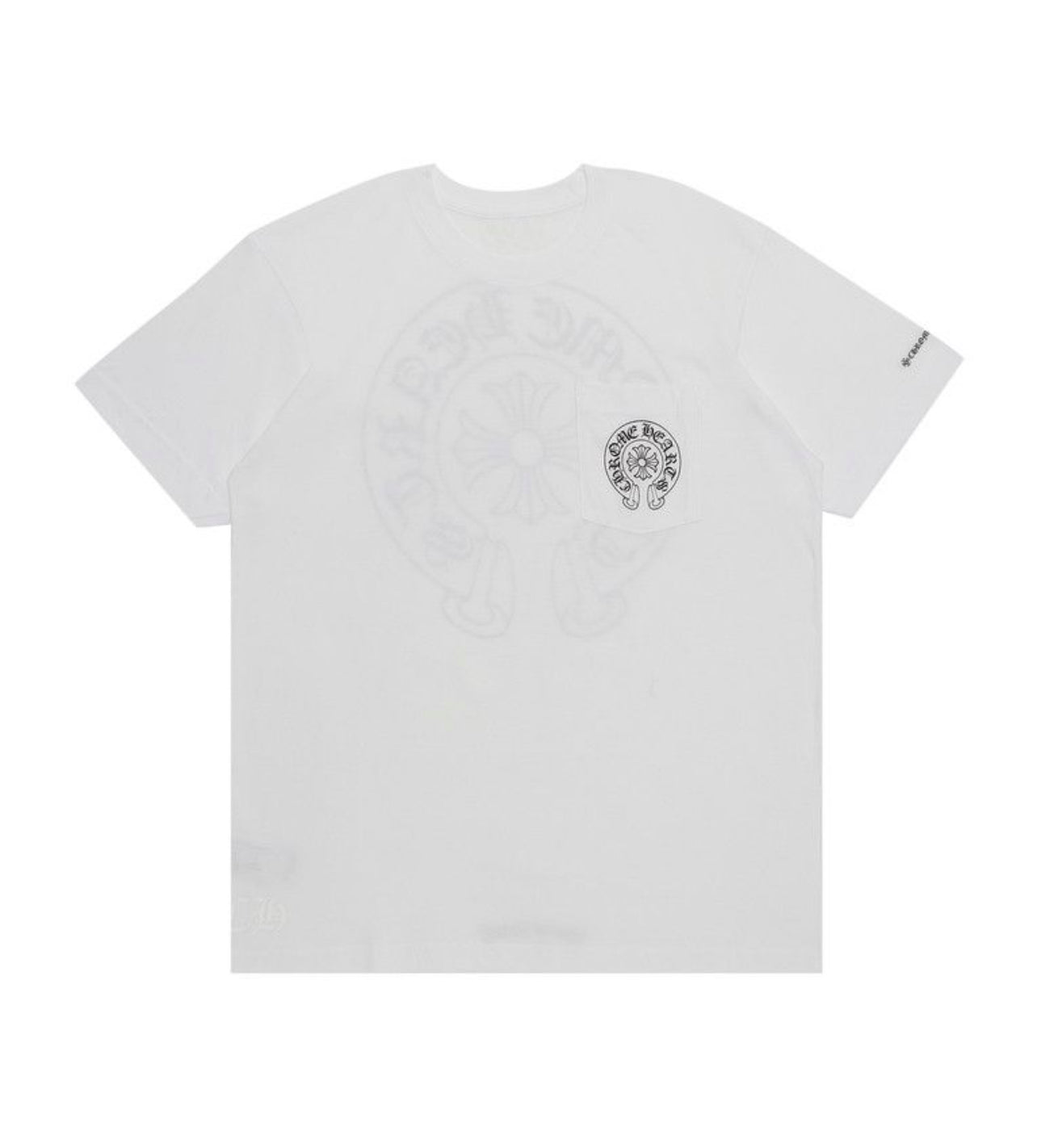 Chrome Heart Horseshoe Logo Pocket T-Shirt White