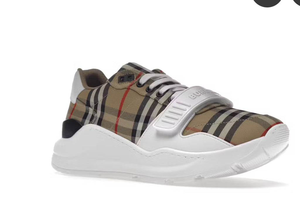 Burberry Check, Suede and Leather Sneakers