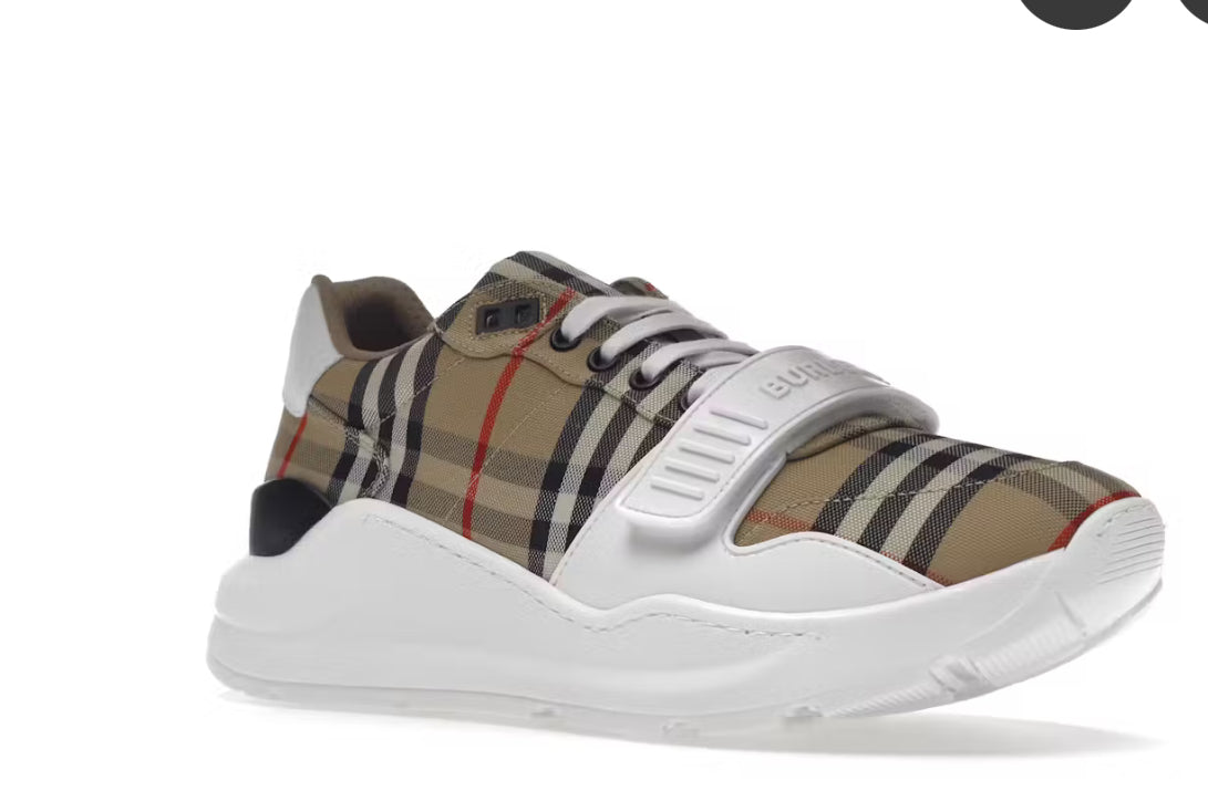Burberry Check, Suede and Leather Sneakers