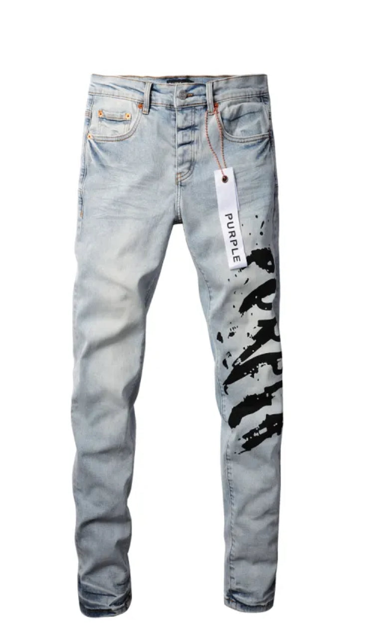 Purple Brand Jeans Graffiti Logo Denim