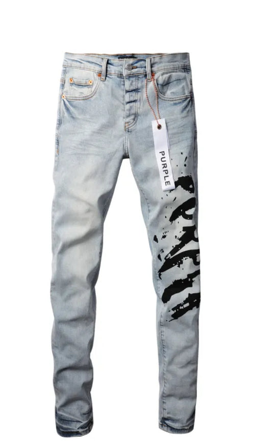 Purple Brand Jeans Graffiti Logo Denim