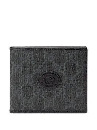 Gucci Dompet GG Monogram Black Oval Logo Wallet