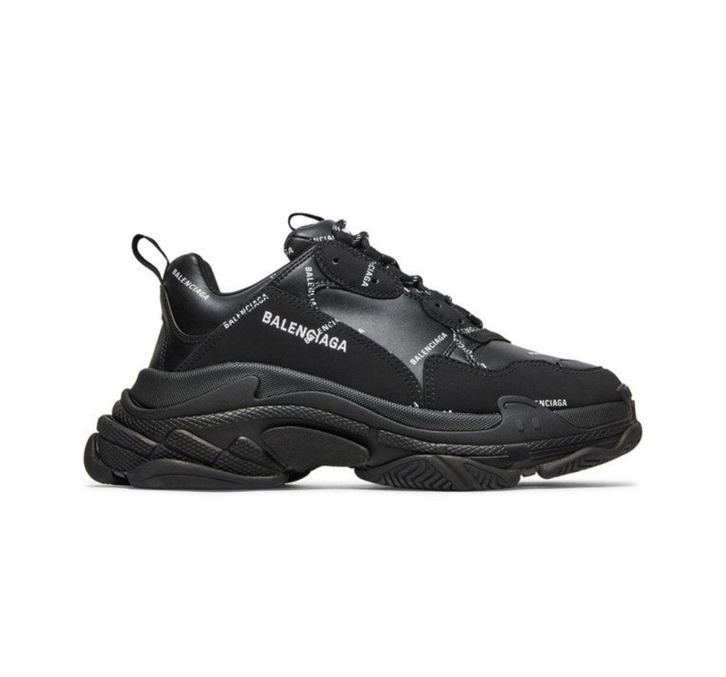 Balenciaga Triple S Allover Logo Black