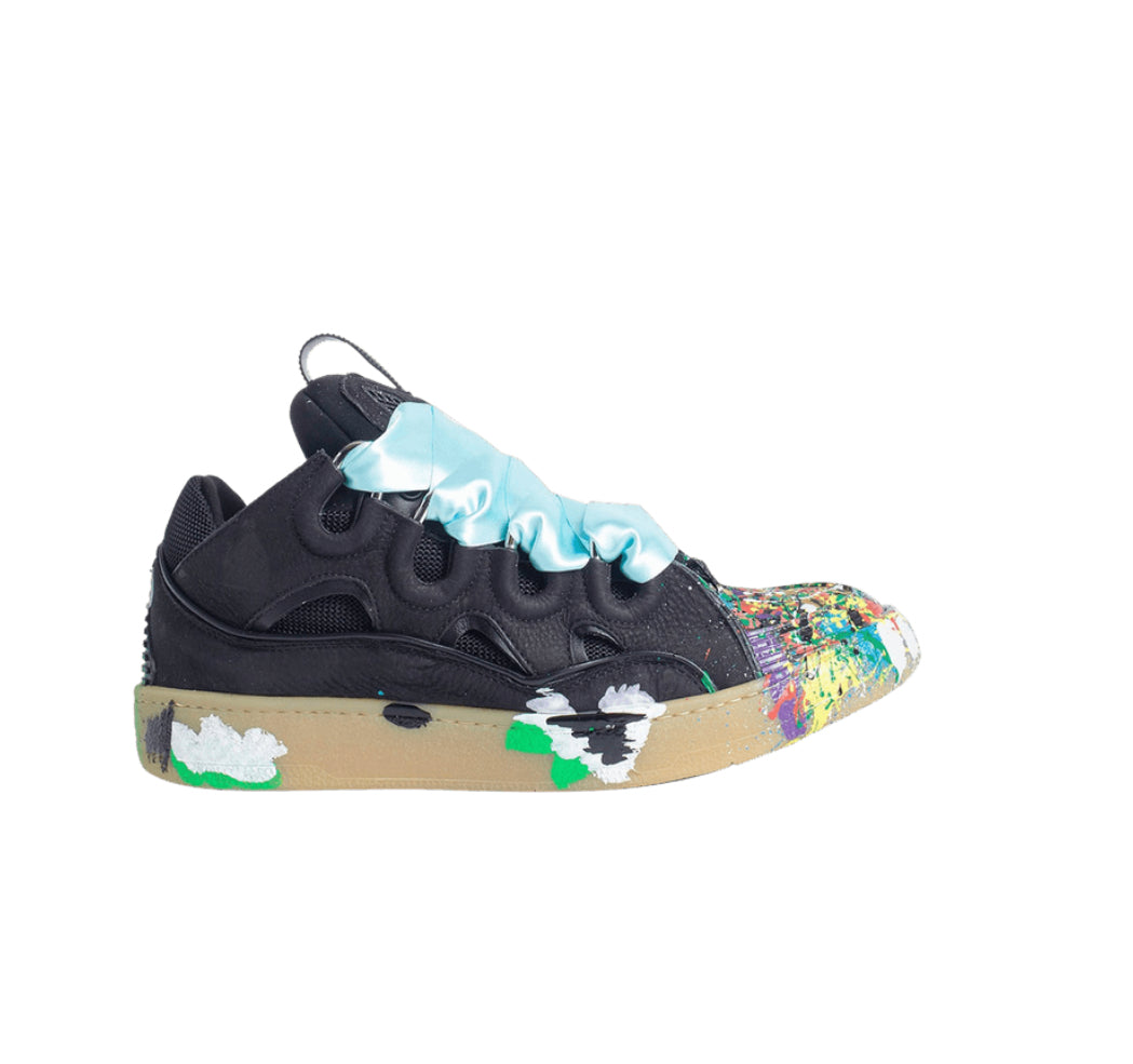 Lanvin Curb Gallery Dept. Light Paint Drip Sneakers Black