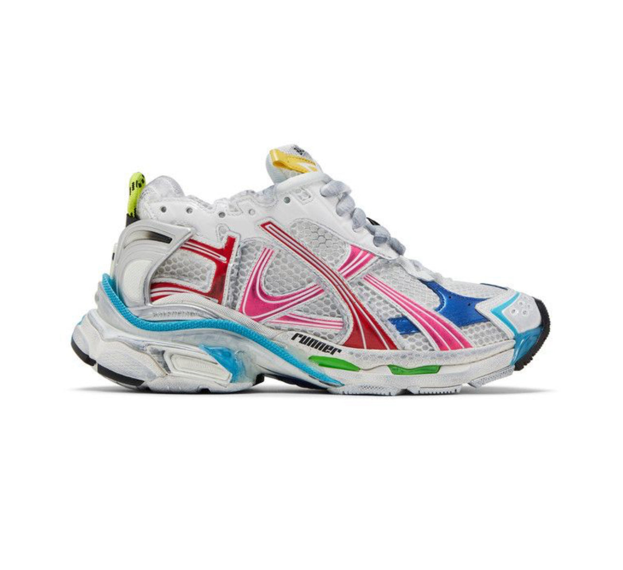 Balenciaga Runner Sneakers Worn Out White Multi