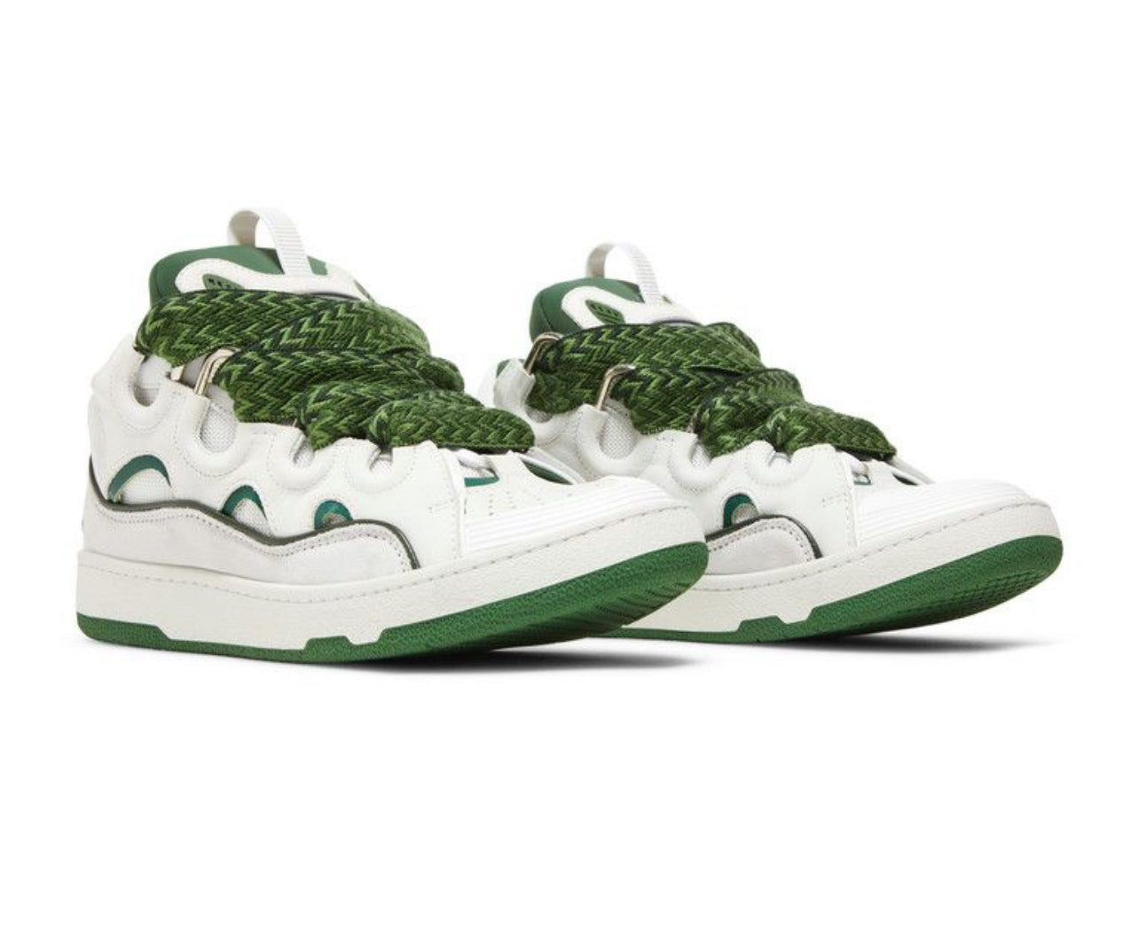 Lanvin Curb Sneakers White Green