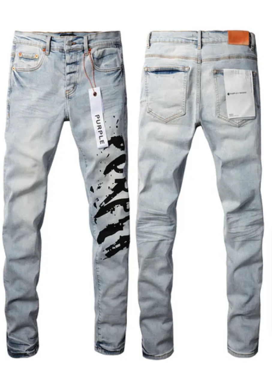 Purple Brand Jeans Graffiti Logo Denim