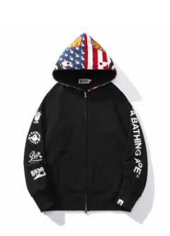 Bape Stars and Stripes Shark full zip Hoodie