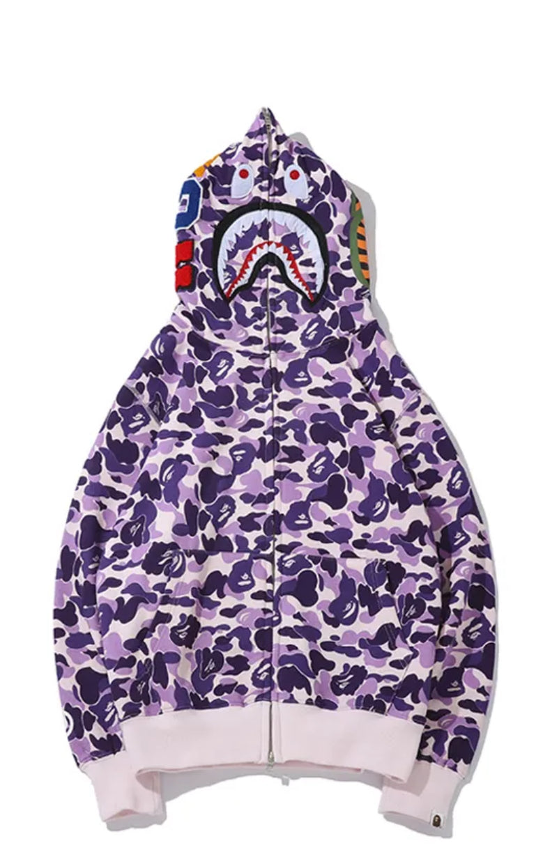 Bape ABC Camo Shark Zip Hoodie